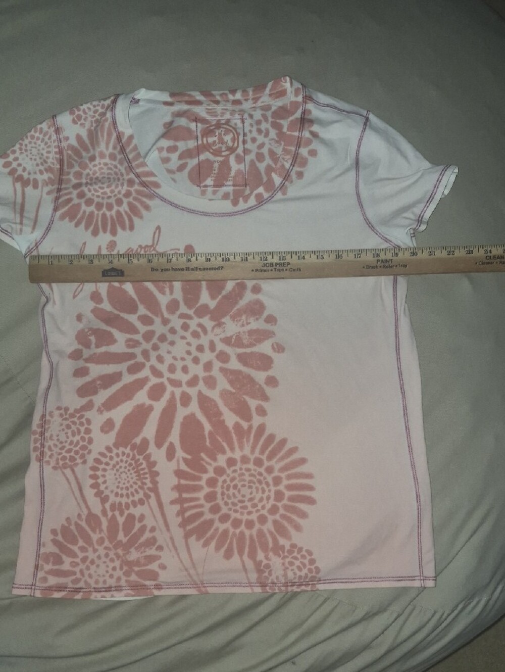 Life Is Good White Tee with Dusty Rose Floral Print - Picture 3 of 4